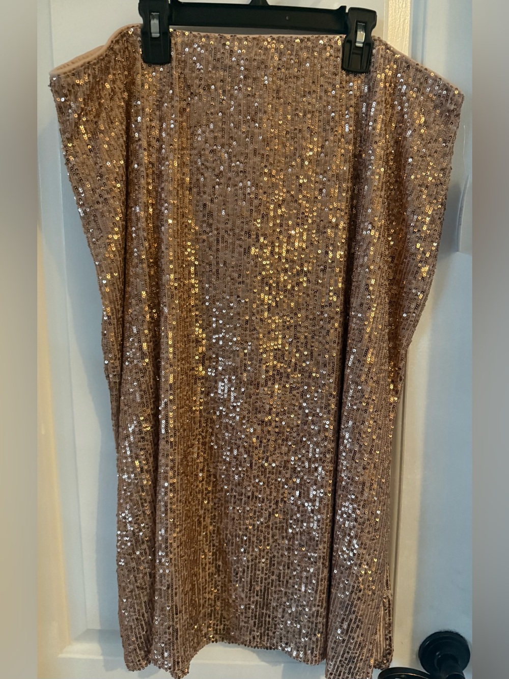 Time and Tru Rose Gold Sequin Midi Skirt